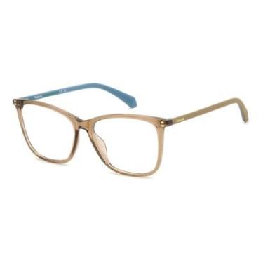 Imagem de Armação de Óculos Polaroid Pld D614 09q 55 Marrom Translúcido-Feminino