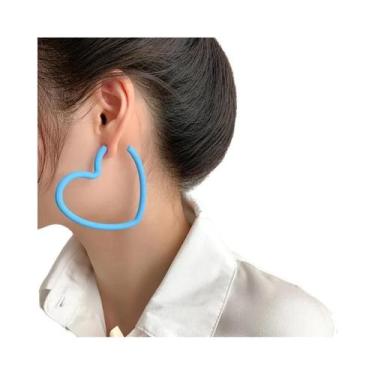 Imagem de Brincos De Argola Grandes De Acrílico Neon Com Estrela Para Mulheres, 