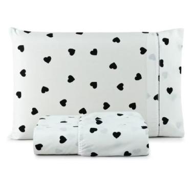 Imagem de Jogo De Lençol Solteiro 2 Peças Com Elastico e Fronha Algodão 160 Fios