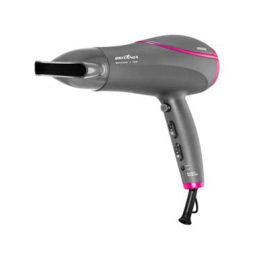 Imagem de Secador De Cabelos Britânia 2100W BSC2200 Bivolt, Cinza e Rosa, Bivolt