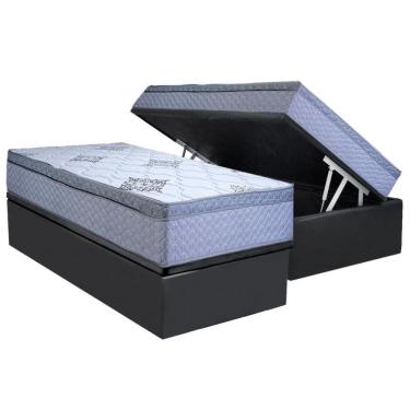 Imagem de Cama Box Baú Solteiro: Colchão Ortopédico Paropas D28 Gold Extra Gray + Base Crc Suede...