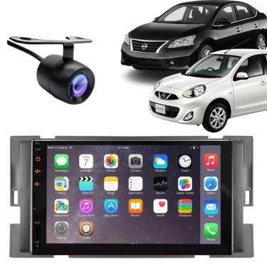 Imagem de Central Multimídia Automotiva 2 DIN MP5 Player 7 POLEGADAS USB Bluetooth Câmera de Ré Espelhamento Nissan March Preto