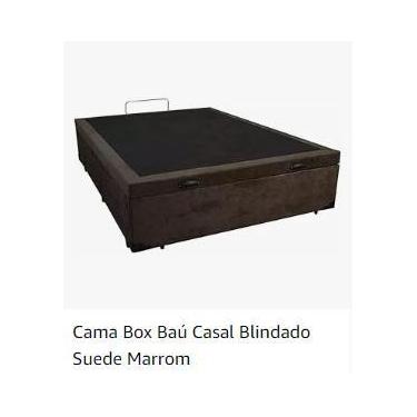 Imagem de Cama Box Baú Casal Blindado Marom com Pistão a Gás - Sono dos Sonhos