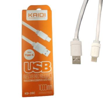 Imagem de Cabo Usb C De Dados Carga Reforçado Turbo KD-39C Kaidi