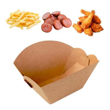 Imagem de 50 Barca Kraft Embalagem Porção Fast Food Batata Calabresa - Emboxy
