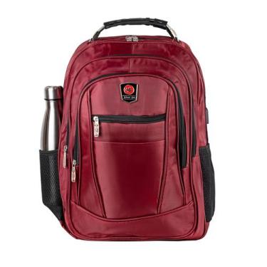 Imagem de Mochila Masculina Motoboy Grande Impermeável USB Alça Reforçada Vermel