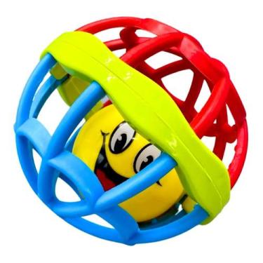 Imagem de Chocalho Mordedor Bola Infantil Para Bebê Soft Para Brincar e Morder -