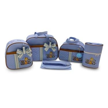 Imagem de Kit Bolsa Maternidade 5 Peças Grande Impermeável + Mochila + Trocador 
