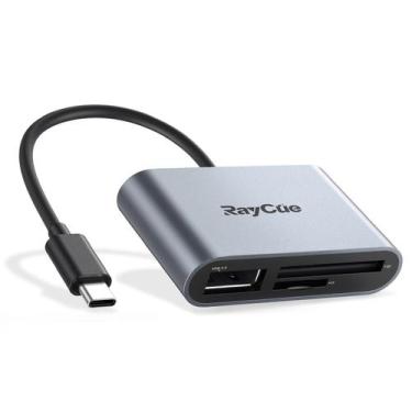 Imagem de Adaptador de leitor de cartão RayCue USB C SD/TF para iPhone 15