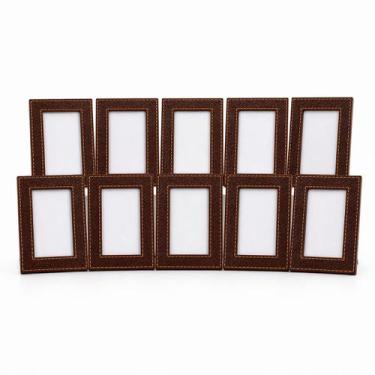 Imagem de Porta Retrato 10x15 com Moldura Elegante Marrom para Fotos Familiares 