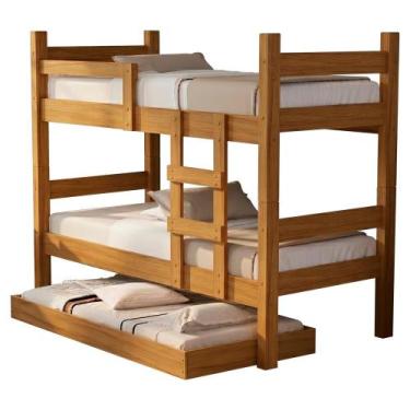 Imagem de Beliche Solteiro Leticia Com Cama Auxiliar Mili MDF 199X95 cm Decmade 