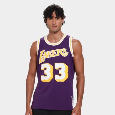 Imagem de Regata NBA Los Angeles Lakers Kareem Abdul-Jabbar Nº 23 Mitchell & Ness Masculina-Mascu...