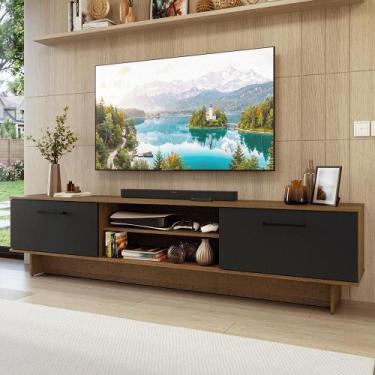 Imagem de Rack para TV até 80 Polegadas 218 cm 2 Portas R Agata Madesa, Rustic/P