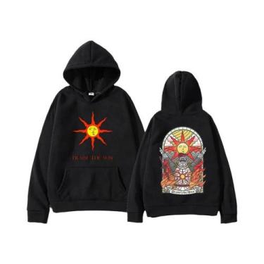 Imagem de Hoodies Impressos Dark Souls Praise the Sun Para Homens E Mulheres, Pu