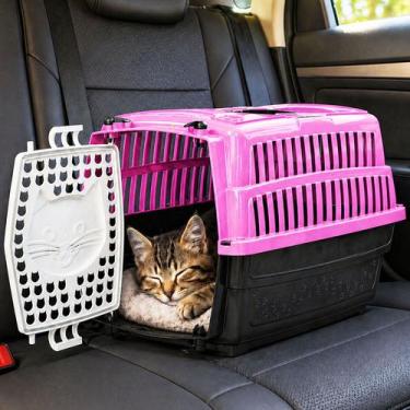Imagem de Caixa Transporte Gato Love Rosa Até 6kg Pet Passeio Femea - PET IN