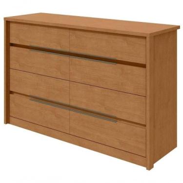 Imagem de Comoda Urban 8 Gavetas Amendoa Clean - MÓVEIS LOPAS