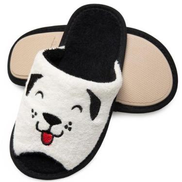 Imagem de Pantufa Atoalhada Aberta Cachorrinho - Preto - 31/32 - Puff, Preto, 31