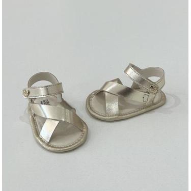 Imagem de Sandália Infantil Dourada Menina Klin Conforto Macia Primeiros Passos 