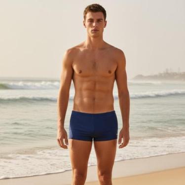 Imagem de Sunga boxer lisa adulto mais corpo, Azul marinho, EXG
