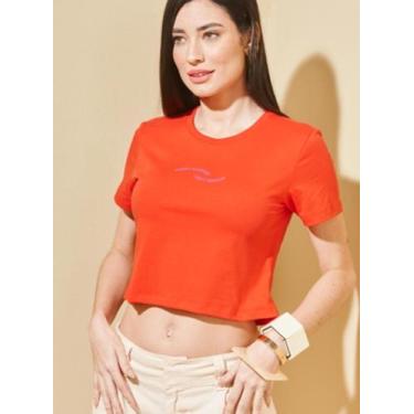 Imagem de Cropped Gola Redonda Cor Laranja - Sommer, P