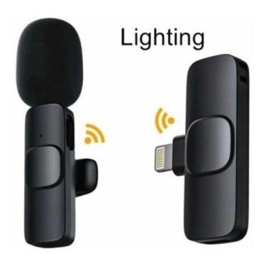 Imagem de Microfone de prender sem fio Sem Fio Canal Duplo Lightning Alta Sensib