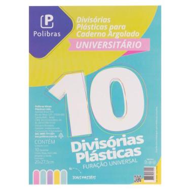 Imagem de Divisoria plastica para caderno argolado universitario - POLIBRAS