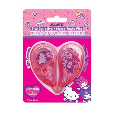 Imagem de Fita Corretiva 5m x 5mm e Marca Texto Fita Hello Kitty And Friends LEO