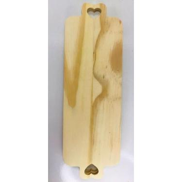 Imagem de Petisqueira retangular com alças de coração - Madeira pinus, 250g, M 1