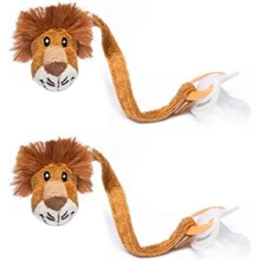 Imagem de Prendedor De Chupeta Em Plush Safari Criança Bebê - sonho de luz, Leão