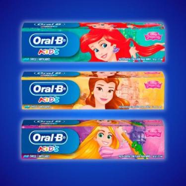 Imagem de Kit 3 Creme Dental Kids Disney Princesas 50g  Oral B - OralB
