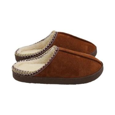 Imagem de Pantufas De Algodão Forradas Com Fleece Para Casais, Solado Grosso Ant