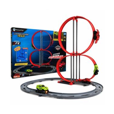 Imagem de Pista de Corrida com Carrinho Elétrico Pista Corrida Radical Looping Duplo Antigravidade Vermelho DM Radical 72CM