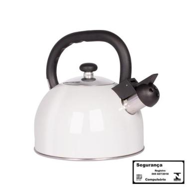Imagem de Chaleira Aço Inox 2,5 Litros Mattina - Branco - MOR