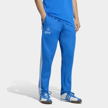 Imagem de Calça Adidas Mercedes Amg Petronas Blue Wonder Masculina, Azul, Branco