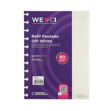 Imagem de Refil Pautado Grande Off White 50Fls Caderno Inteligente 90g