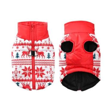 Imagem de Casaco Impermeável Com Estampa De Veado De Natal Para Cães Pequenos E 