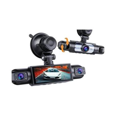 Imagem de 360 graus Câmera Veicular 1080P Com 3 Lentes (Frente, Esquerda, Trasei