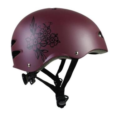 Imagem de Capacete Traxart Intermediário PETALS Vinho GD-056, PEQUENO