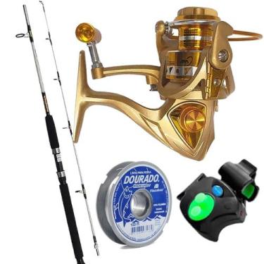 Imagem de Kit Pesca de Rio Molinete JM 7000 5 Rolamentos Com Vara 1,80mts Linha 