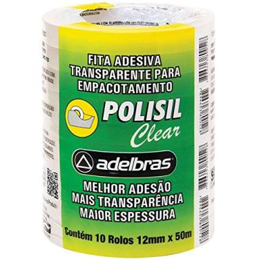 Imagem de Fita Adesiva, Adelbras 0814000002, Transparente, Pacote de 10