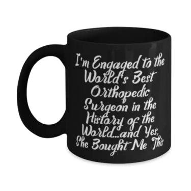 Imagem de I'm Engaged to the World's Best Orthopedic Surgeon in the History of the World.and, caneca de 325 g, presente de noivo, copo especial para