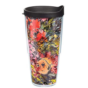 Imagem de Tervis Copo Kelly Ventura brilhante floral feito nos EUA com parede dupla, isolamento térmico, 680 g, transparente