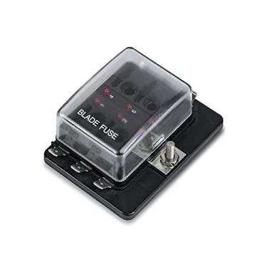 Imagem de True Mods Caixa de fusíveis de lâmina de 6 vias para automóveis [fusíveis de lâmina ATC/ATO] [100 Amp] [Indicador LED] [Capa de proteção] [10-30V DC; 12V] Bloco de fusíveis marítimos automáticos