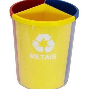 Imagem de Lixeira Mix Com 3 Divisões Para Coleta Seletiva