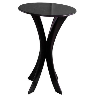 Imagem de Mesa Mesinha De Canto/Lateral Base Redonda Pé Em X Amarelo