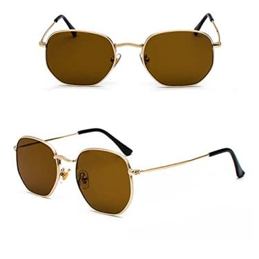 Imagem de Men Women Sunglasses Square Polygon Sun Glasses Designer Retro Shades Metal Frame Eyewear UV400,8,China