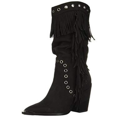 Imagem de Kenneth Cole New York Bota feminina West Side Mid Fringe Fashion, Preto, 6
