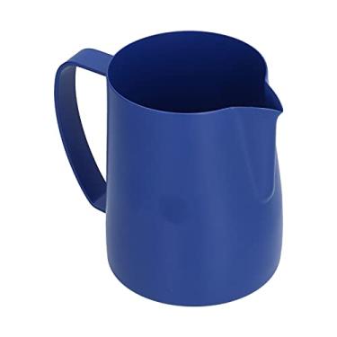 Imagem de Jarro de café, tinta para assar copo de leite azul escuro com leite, aço inoxidável 304, fácil de segurar e despejar (600ml)