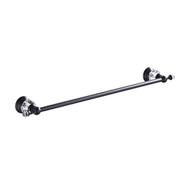 Imagem de Acessórios de banheiro preto conjuntos de ferragens roupão gancho barra de trilho de toalha barra de rack prateleira suporte de papel de seda suporte de escova de dentes, 4 barra de toalha única