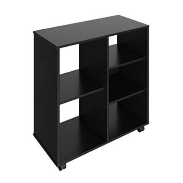 Imagem de ESTANTE ORGANIZADORA FALKK MOMA 5 NICHOS C/ RODIZIO PRETA